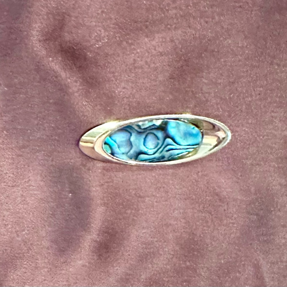 1 1/2 inch abalone shelll silver pin